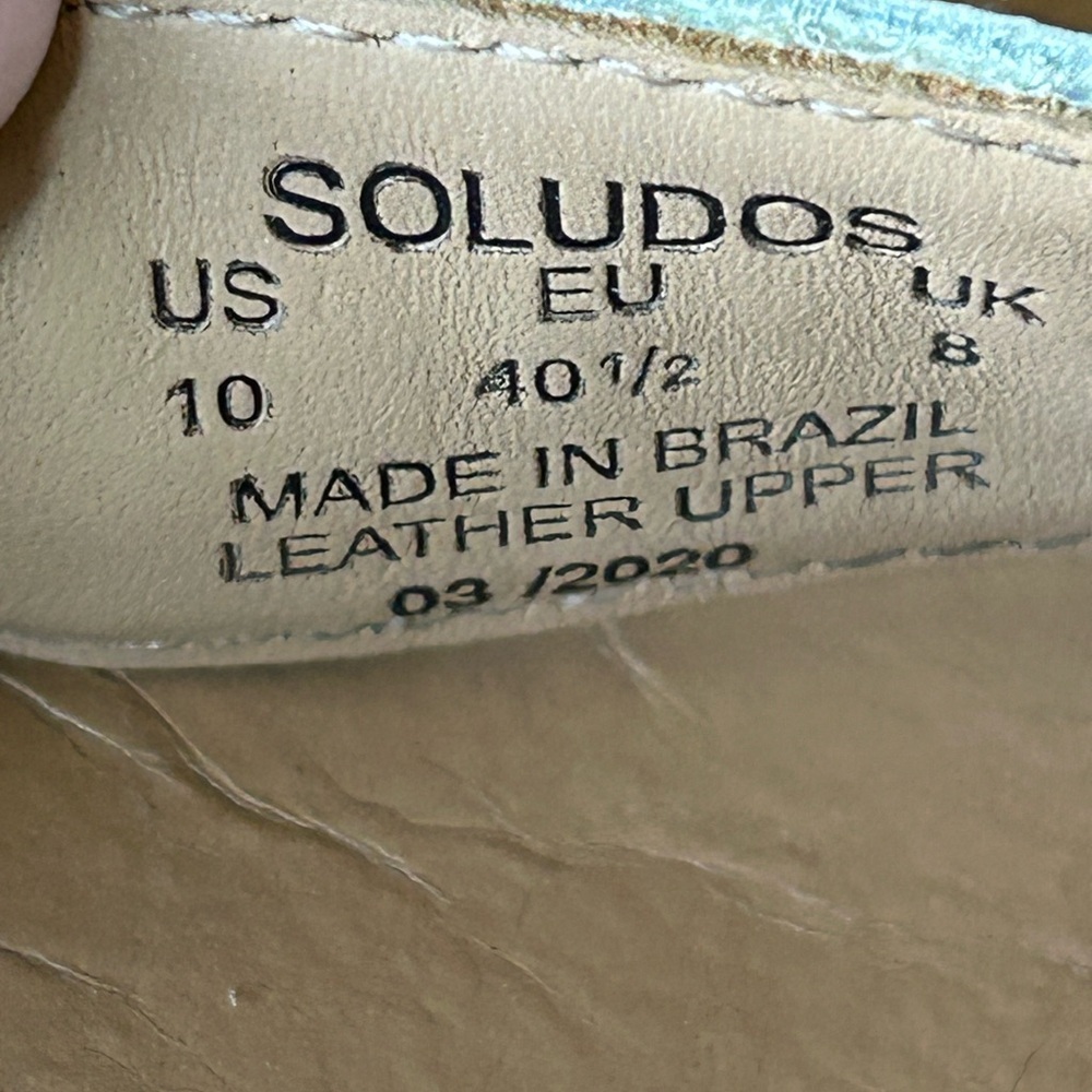 Soludos Women’s Multicolor Rainbow Embroidered and Leather Strap Sandals Size 10 - Picture 3 of 8